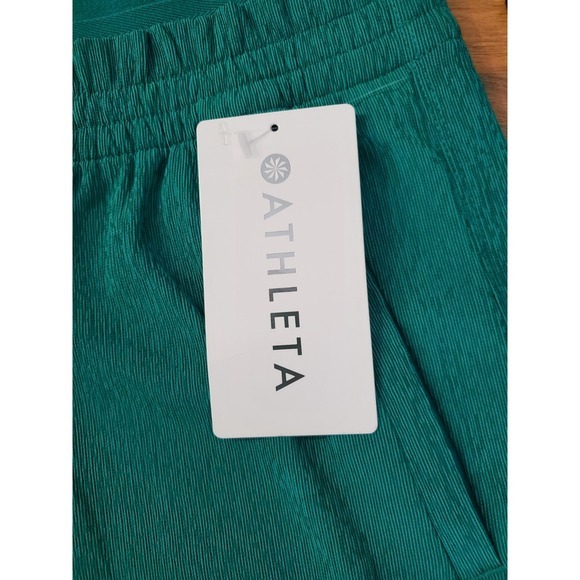 Nwt Athleta Women's Echo‎ Wide Crop Pants Emerald Green Size 10 - Picture 7 of 10
